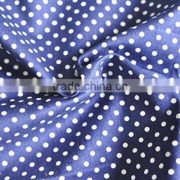 100% cotton indigo look twill dot print Fabric