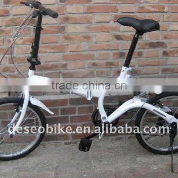 White Carbon Steel Folding Bike