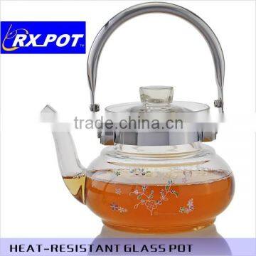 Good Glass Teapot with Stainless Steel Infuser & Lid/pp lid, Pyrex Glass Teapots Stovetop Safe 800A