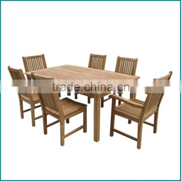 Outdoor Garden Teak Wood Square Dining Table and hairs Set