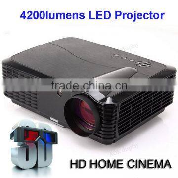 Home Theater Cinema LCD Video Projector Support 1080P 3D 4200 Lumens 1280x800 LED Lamp Full HD Multimedia Portable HDMI USB TV