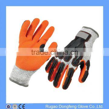 Level 5 Sandy Latex Dipped Cut Resistant TPR Gloves, Impact Protection Gloves