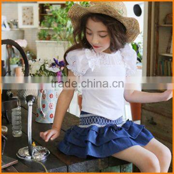 2016 Summer New Korean Children Summer Girls Summer a New Generation Female T-shirt Bottoming Shirt Wholesale