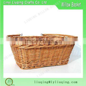 Large Handmade Wicker Bike Basket With Handle Antique Willow Basket Wicker Front Bike Basket