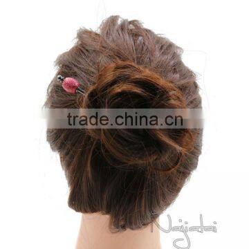 Elegant Pink Coral Japanese Flower Hair Stick photo-3