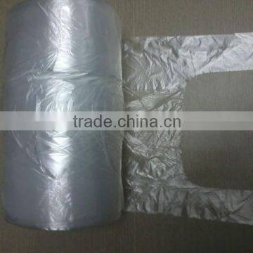 Transparent T-shirt bag HDPE plastice roll bags