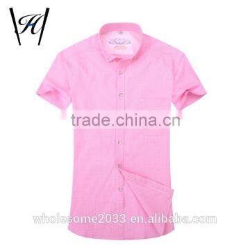 cotton double pockets short sleeve men's casual shirts