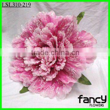 Single large pink fabric peony flower