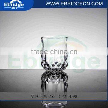 200ml Diamond Embossment Glass Iwater Cups