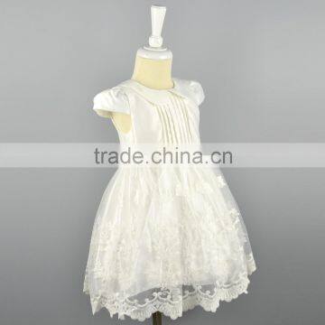 New Fashion White Flower Girl Dress Lace Satin Fabric Ruffle Patterns Wedding Baby Dress Children Communion Girl Dress 2-6 Years photo-2