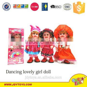 Hot sale lovely electric dancing girl doll with music