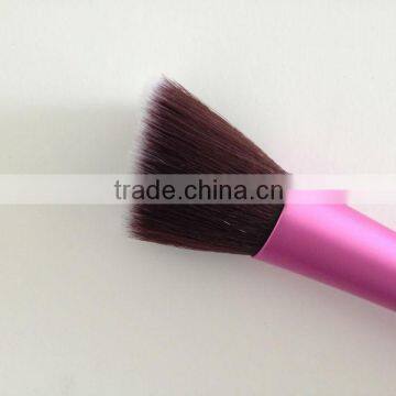 angled makeup kabuki brush, synthetic hair metal handle brushes