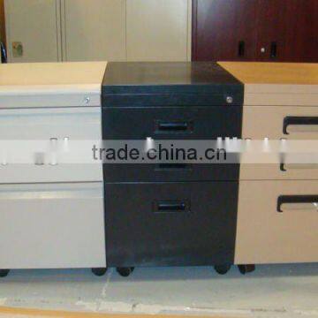 Small Movable Steel File Cabinet under Office Desk