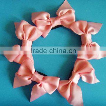 Pink satin ribbon bows for perfume bottle decoration