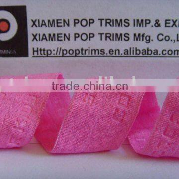 Nylon Folded Elastic Ribbon with logo embossed