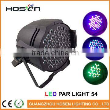 stage led par 54 dmx sound control 5in1 rgbwa dj led par lighting remoter 54pcs*3w led par can light