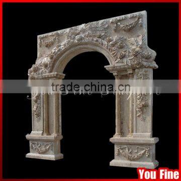 Column Design Travertine Natural Antique Stone Carving Arch