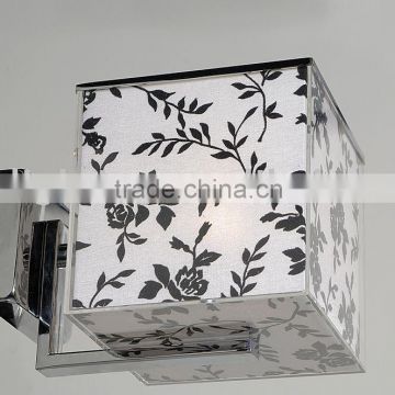 residential flower wall lamp with white and black fabric shade MB4622