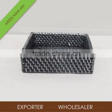 Square Black rattan serving tray /Cheap and 2016 best selling fruit tray, rattan plate