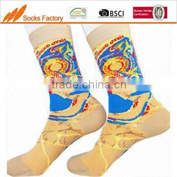 Women's 200N fashion fancy jacquard nylon socks, Oeko-Tex-100 grade I approved