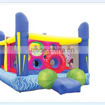 HOT SALE castle amusement with trampoline and slide