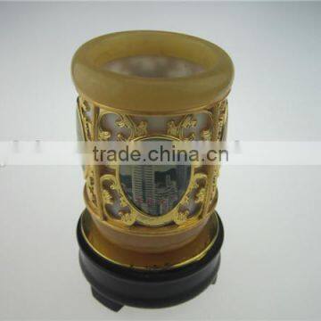 Eco-friendly New Designed Jade Rotating Brush Holder Pen Container Tubular Penrack photo-5