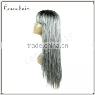 gray hair wig long length premium gray synthetic wig silver mother gray wig