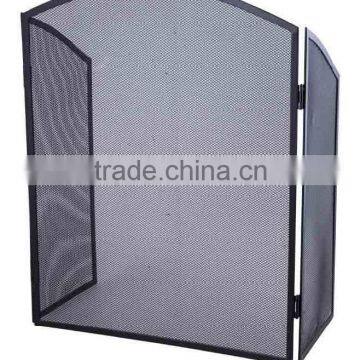 black and metal material fireplace screen