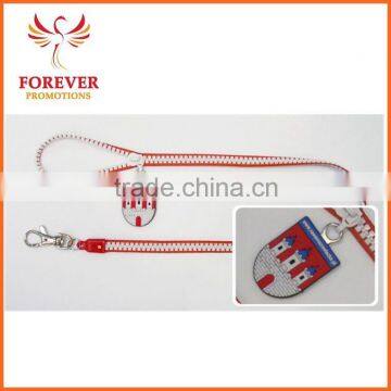 Logo Custom Cheap Zippered Neck Lanyard With Name Plate