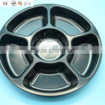 12" Plastic Catering Tray With 6 Compartments