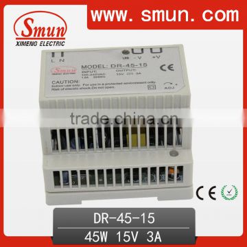 45W 15V 3A Din Rail Power Supply DR-45-15 With CE RoHS