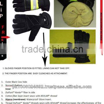 Fire Fighting Gloves DUO Pont Nomex Kevlar Material