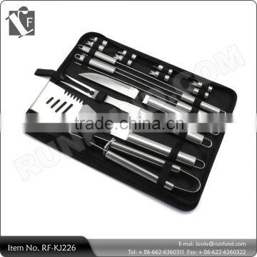 16 Piece Stainless Steel BBQ Grill Utensil Set with Storage Bag