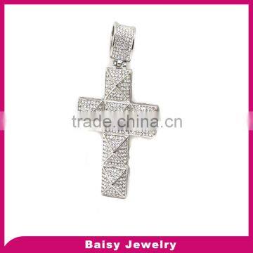 latest design high quality stainless steel cross diamond lizard pendant jewelry