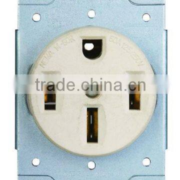 Power Devices 50AMP 125/250V 3-Pole 4-Wire Grounding NEMA 14-50R Flush Mount Receptacle UL approved