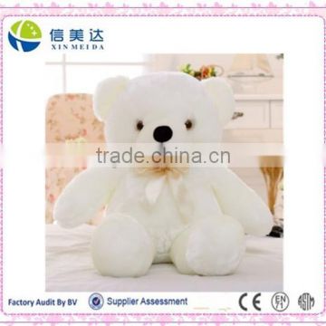 Custom 80cm Stuffed White Plush LED Teddy Bear Toy for Valentine' Day