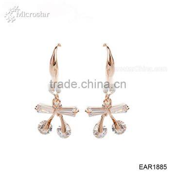 Fashion 18K Gold Diamond Cherry Shape Wedding Earring
