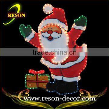 60*84.5cm PVC santa with gift christmas santa claus motif rope light