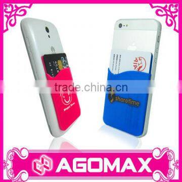 Silicone sticky mobile phone card holder