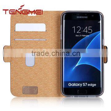 Bi-color Plaid Leather Shockproof Case for Samsung s7 Edge photo-4