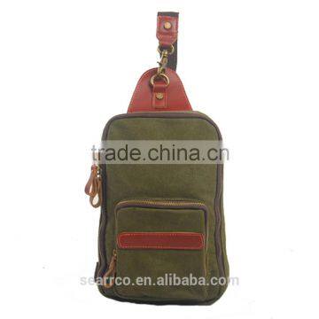 Customized Men Casual Cross Body Sling Canvas Chest Shoulder Bag in China photo-2
