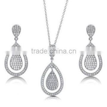 Popular sliver jewellery, 925 sterling silver earring and pendant set