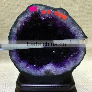 High Quality Natural Brazil Amethyst Geode Purple Quartz Crystal Large Geode for Sale photo-3