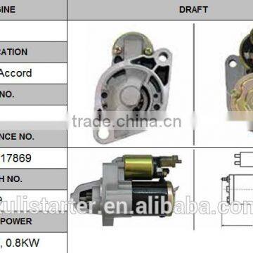 remanufactured auto starter motor OEM 31200-RAA-A01 for HONDA 82-92Accord 12V 0.8KW CW 9T Lester 17869