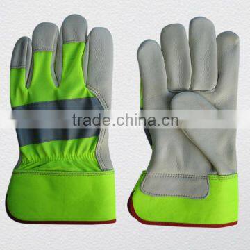 Hi-Viz cow grain leather palm working glove