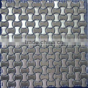 kitchen wall decoration pure silver mosaic steel