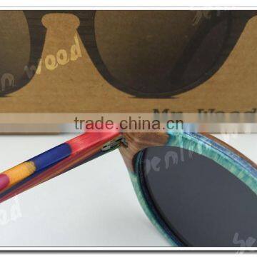 Mr.Wood Nature Newest Design Zerba Wood Frame Colorful Temples Fashion Wooden Sunglasses