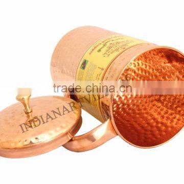 Pure Copper Hammered Pitcher Jug 1000 ML - Storage Water Home Restaurant Hotel Tableware Serveware