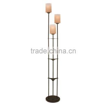 2017 hotel decorative black 3 light floor standing lampwith linen shade good for inn decor high end