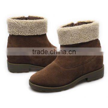 Wholesale Height Increasing Elevator Suede Leather Half Boots/winter Snow Boots/quality Boot photo-5